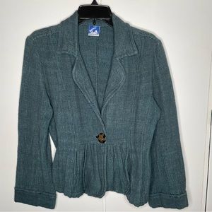 Vintage Cheppu green cotton cardigan jacket M